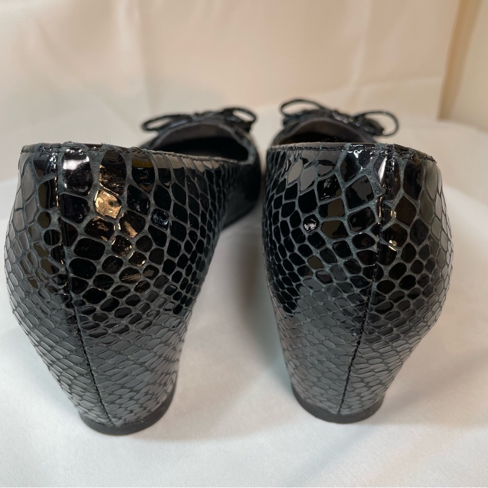 Stuart Weitzman Black Python Embossed Patent Leat… - image 5